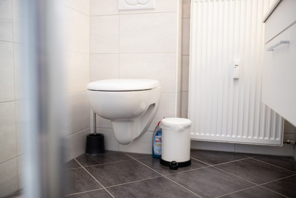 Toilette im Badezimmer in Ferienwohnung in Garmisch-Partenkirchen