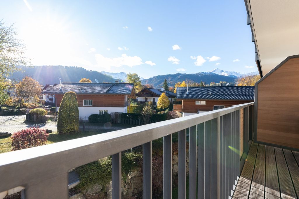 Balkon mit Gitter in Ferienwohnung in Garmisch-Partenkirchen