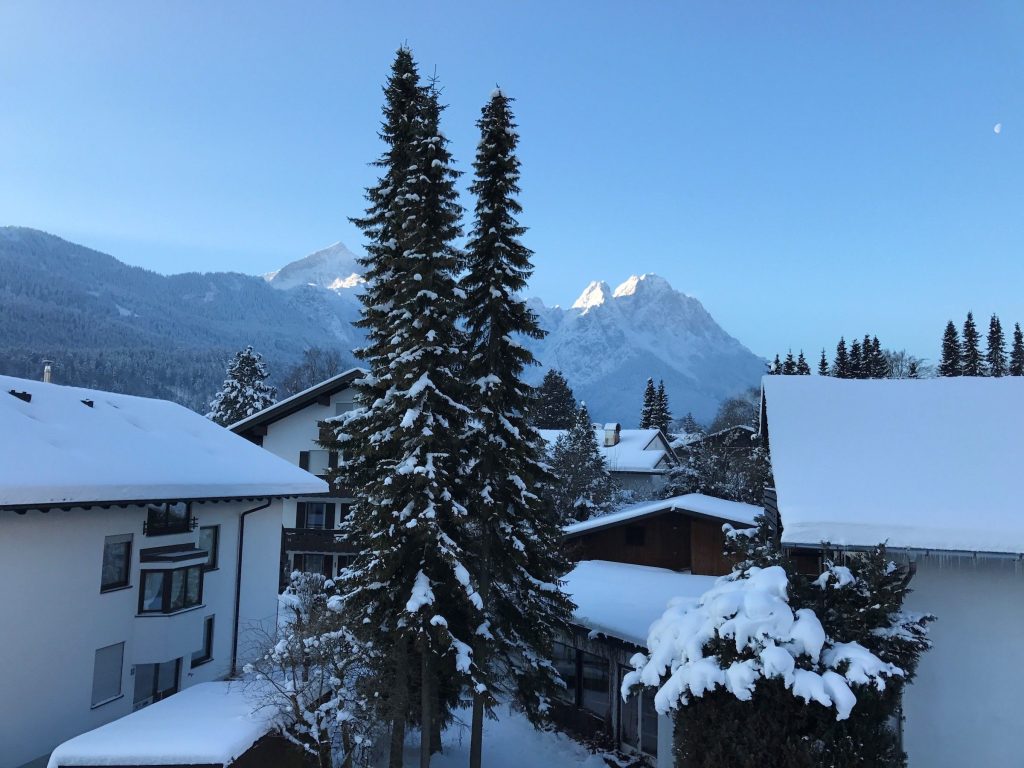 Aussicht in Ferienwohnung in Garmisch-Partenkirchen