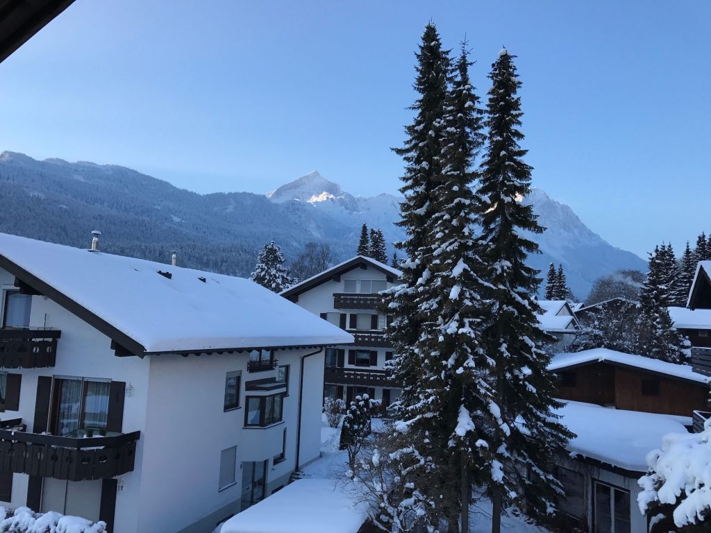 Aussicht in Ferienwohnung in Garmisch-Partenkirchen