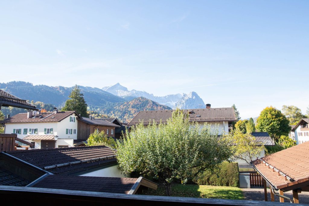 Ausblick in Ferienwohnung in Garmisch-Partenkirchen