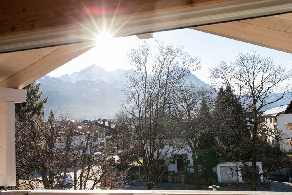 Ausblick in Ferienwohnung in Garmisch-Partenkirchen