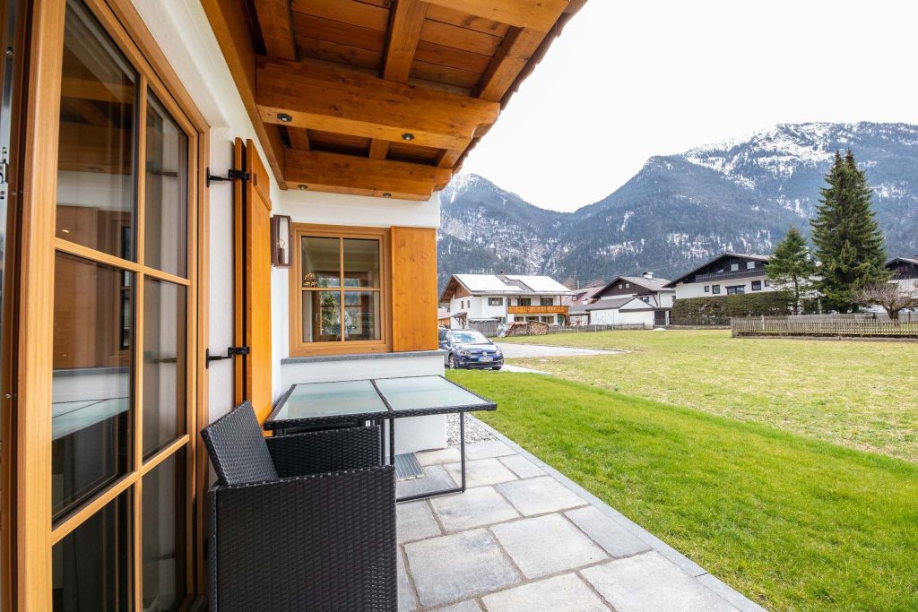 Terrasse in Ferienwohnung in Garmisch-Partenkirchen