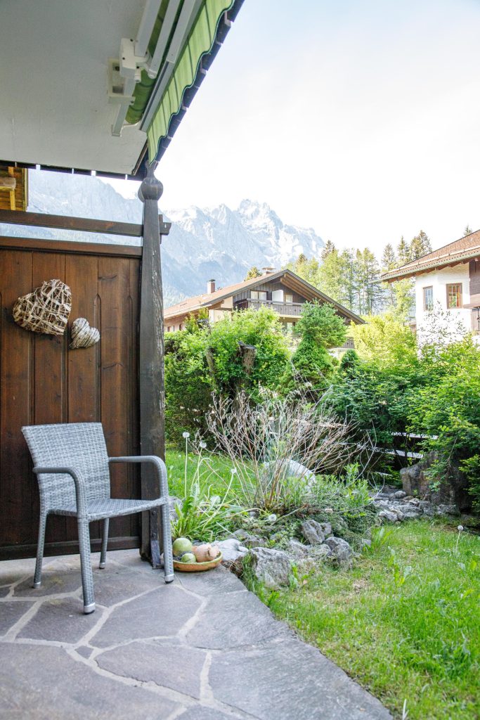 Terrasse in Ferienwohnung in Garmisch-Partenkirchen