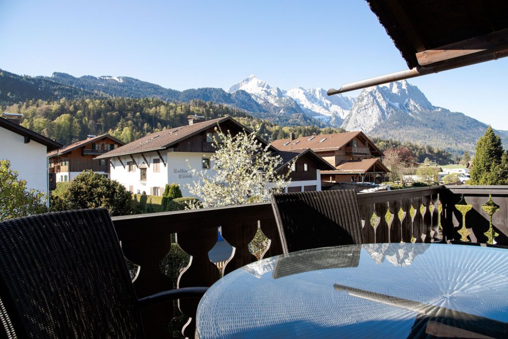 Terrasse in Ferienwohnung in Garmisch-Partenkirchen