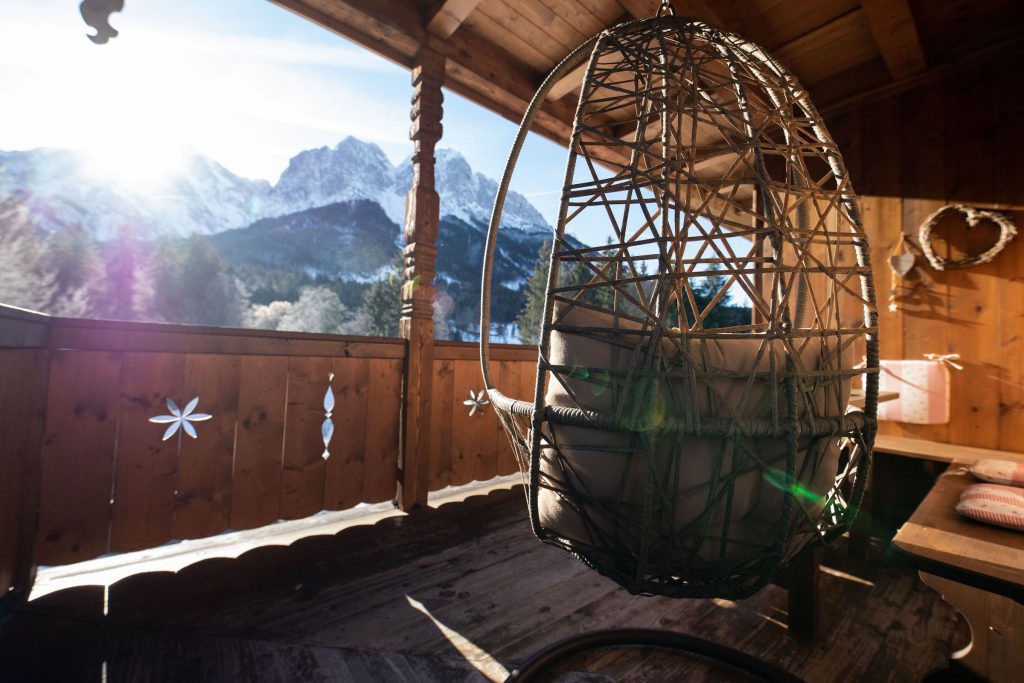 Sitzplatz in Ferienwohnung in Garmisch-Partenkirchen