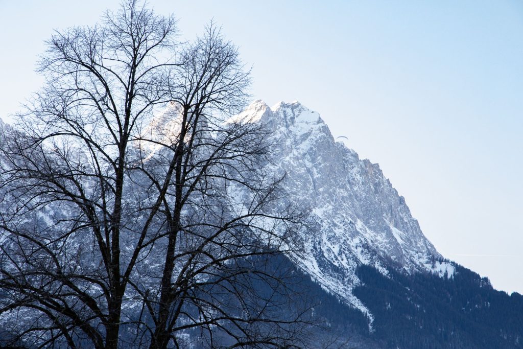 Bergaussicht mit Schnee in Ferienwohnung in Garmisch-Partenkirchen