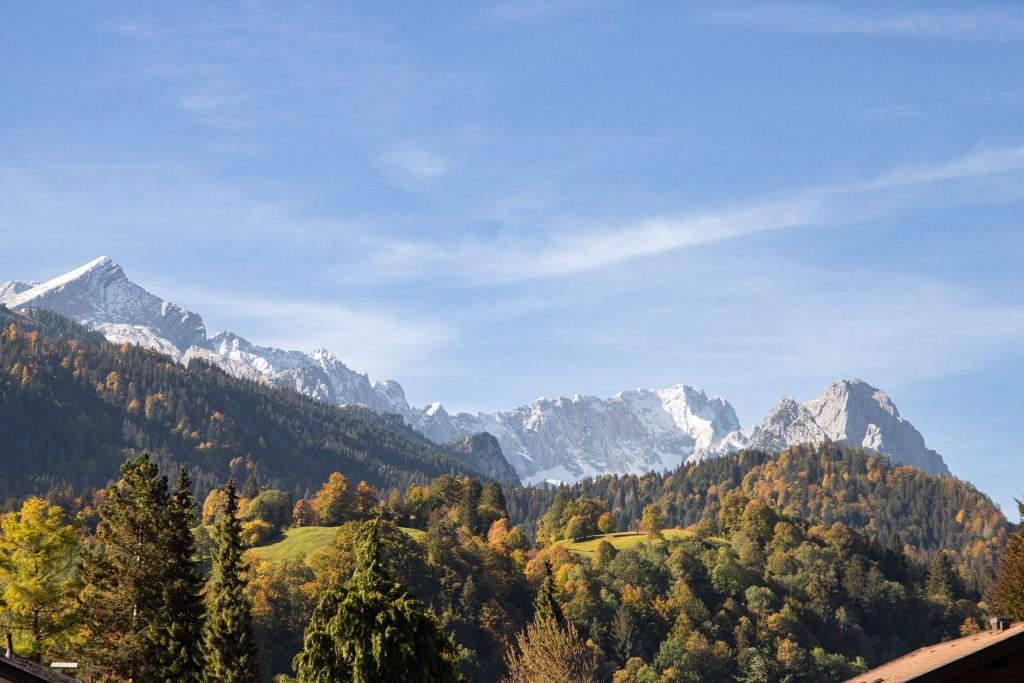 blick auf die Alpen in Garmisch-Partenkirchen