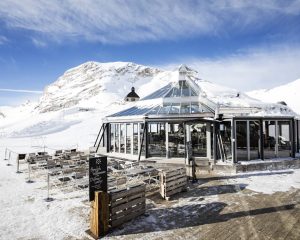 Verschneiter Gletschergarten auf der Zugspitze